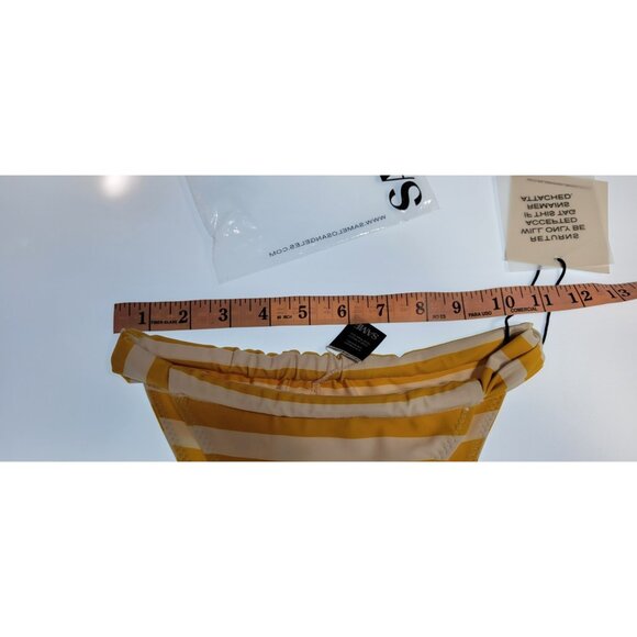 SAME Los Angeles Bottom Swim Womens High Rise Striped Yellow/White Small NWT - Picture 8 of 11